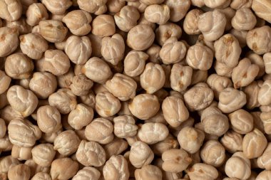 Organic chickpeas. Top view, close-up.