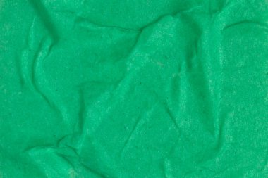 Crumpled wet green paper. Texture background.