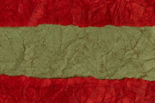 Torn Green Red Paper Texture Background — Fotografia de Stock