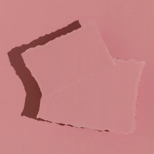 Pink Greeting Cards Pink Background Hard Light Top View — Stok fotoğraf