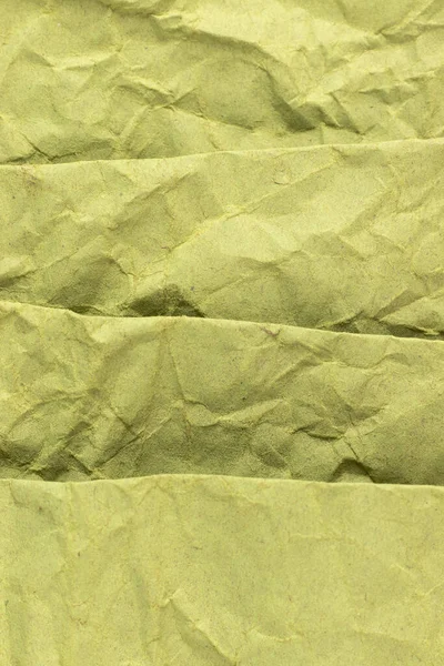 Green Crumpled Kraft Paper Background Full Frame Texture — Stock Photo, Image