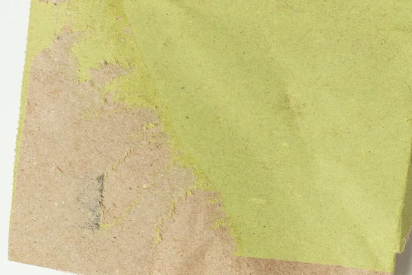 砕いた茶色の緑色の紙 テクスチャ背景 — ストック写真