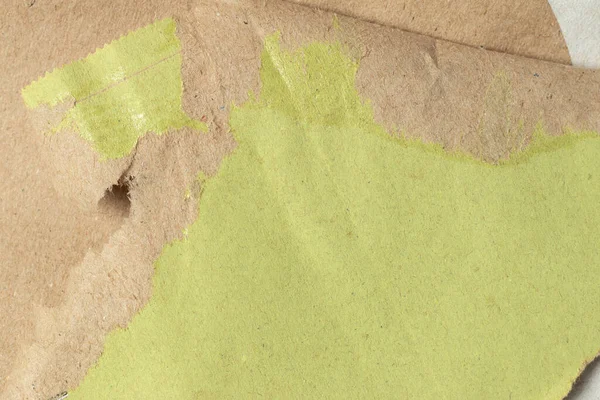 Crumpled Brown Green Paper Texture Background — Stock Photo, Image