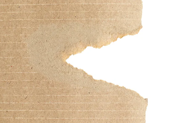 Buruşuk Kahverengi Karton Doku Arka Planı Beyazda Izole Edilmiş — Stok fotoğraf