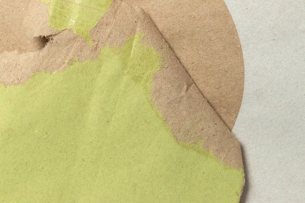 Смятая Коричневая Зеленая Бумага Текстурный Фон — стоковое фото