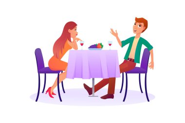 Lokanta kafede romantik bir randevuya çıkan çift.