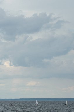 Volga Nehri 'nde çocuk yelkenli yarışı.