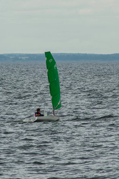 Children Sailing Regatta Volga River — Stock Photo, Image