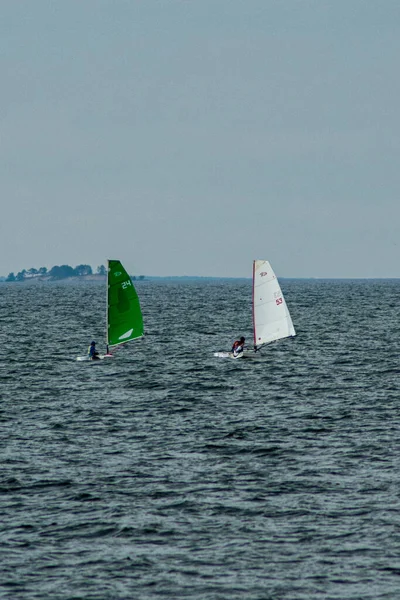 Gyermek Vitorlás Regatta Volga Folyón — Stock Fotó