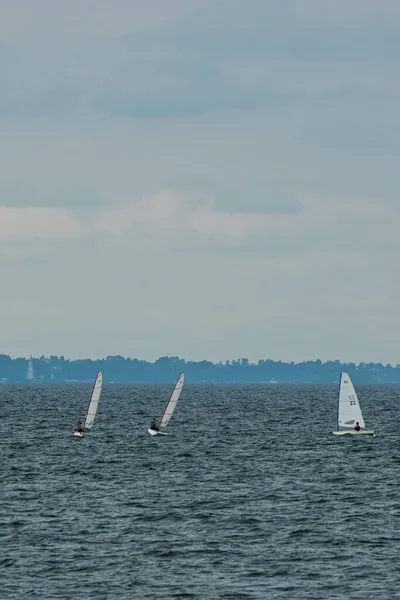 Children Sailing Regatta Volga River — Stock Photo, Image