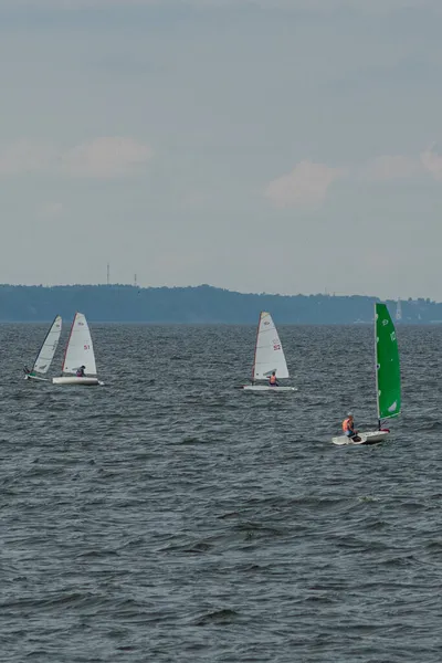 Children Sailing Regatta Volga River — Stock Photo, Image