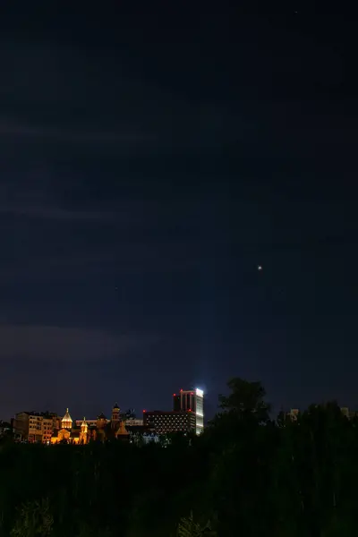 Staden Nizhny Novgorod Lyser Natten — Stockfoto