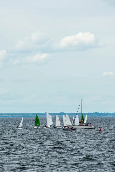 Children Sailing Regatta Volga River — Stock Photo, Image