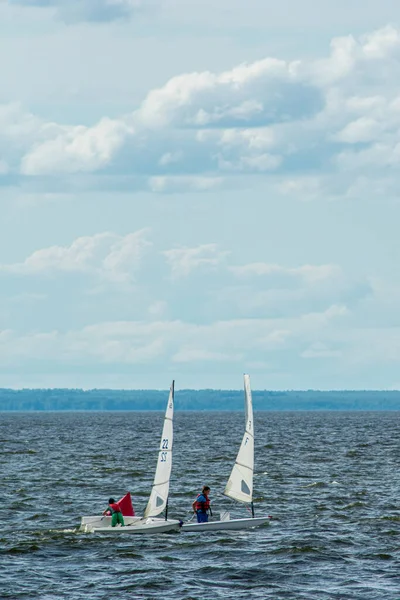 Barns Segling Regatta Volga Floden — Stockfoto