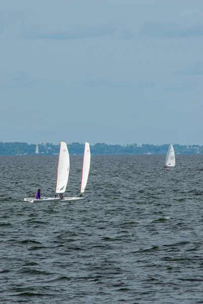 Children Sailing Regatta Volga River — Stock Photo, Image