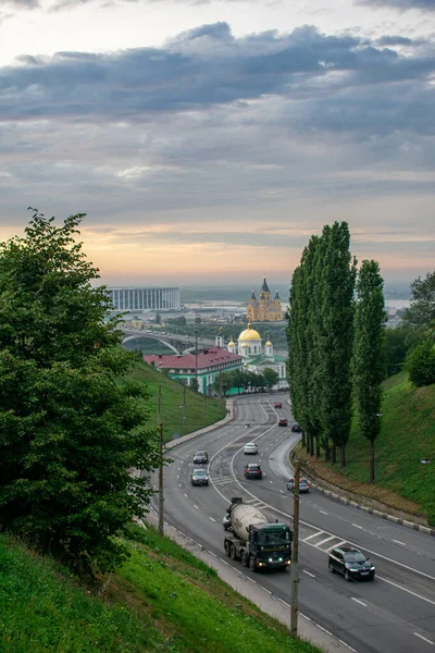 Panorama Nizhny Novgorod Atardecer — Foto de Stock