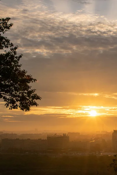 Panorama Nizhny Novgorod Pôr Sol — Fotografia de Stock