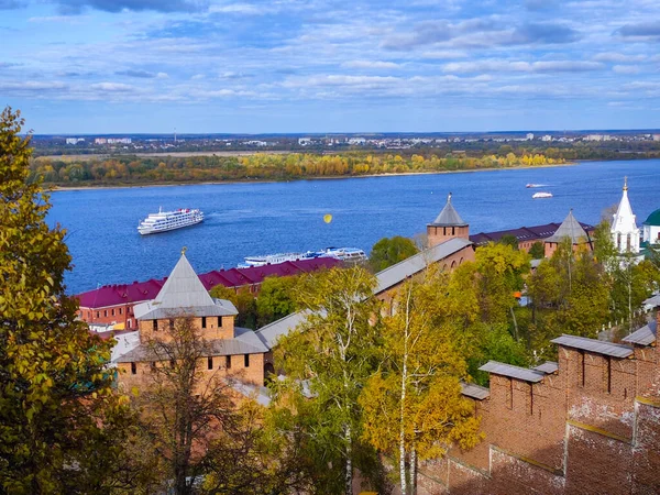 Panorámás Kilátás Nyizsnyij Novgorodra Magasról — Stock Fotó