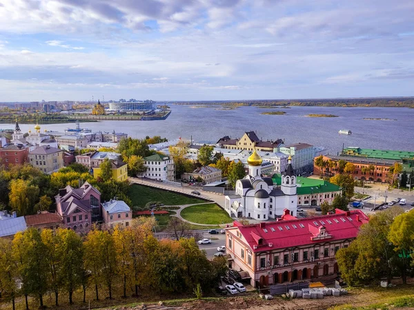 Panoramisch Uitzicht Nizjni Novgorod Vanaf Een Hoogte — Stockfoto