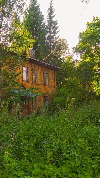 Oud Houten Huis Tuin — Stockfoto