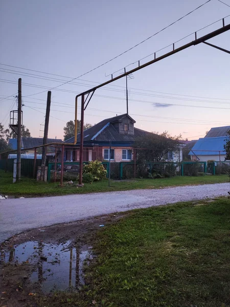 Деревянный Дом Деревне — стоковое фото