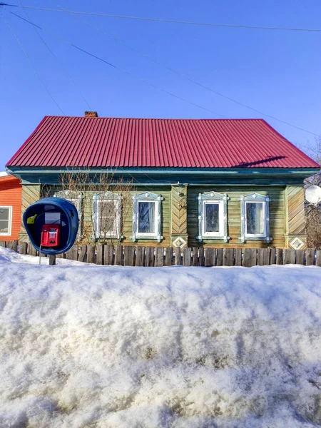 Schönes Holzhaus Dorf — Stockfoto