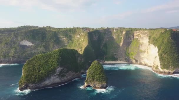 Dramatische Drohnenaufnahmen Vom Berühmten Kelingking Beach Auch Rex Beach Genannt — Stockvideo