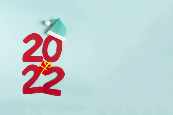 Tarjeta Felicitación Origami Minimalista Navidad Año 2022 Decoración Año Nuevo —  Fotos de Stock