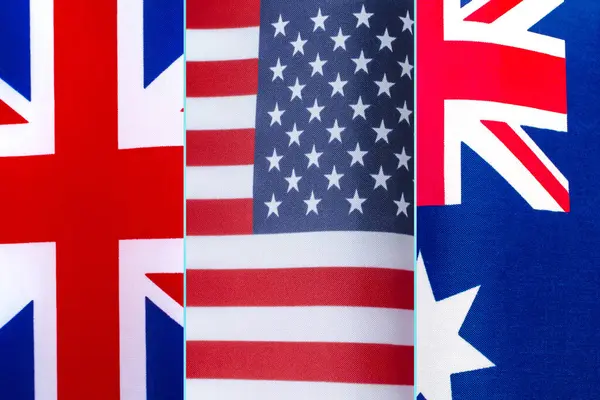 Aukus Trilateral Defense Alliance Consisting Australia United Kingdom United States — 图库照片