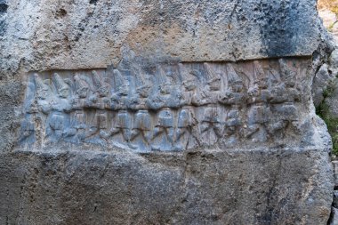 Some orthostats in Yazilikaya archaeological site, Corum, Turkey clipart