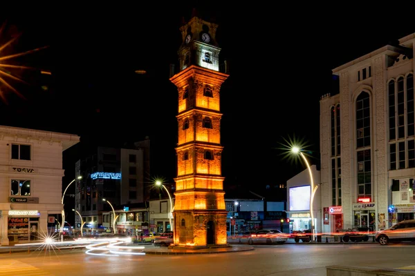 Yozgat Turquia Julho 2022 Longa Exposição Torre Relógio Histórico Centro — Fotografia de Stock