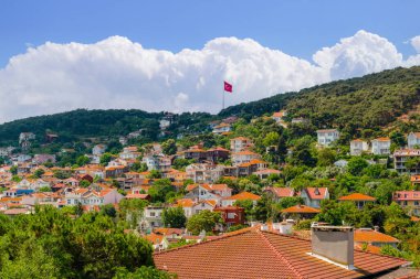 Heybeliada 'nın panoramik manzarası, İstanbul, Türkiye