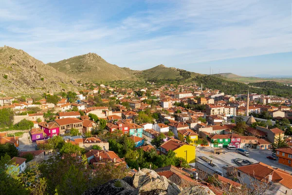 背景に市内中心部と丘を持つシブリヒサール市の空中ビュー エスキシェヒル トルコ — ストック写真