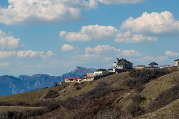 Beautiful Landscape Houses Mountain Background Shamakhi Azerbaijan — Stock Photo, Image