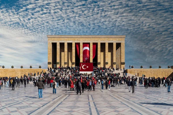 Ankara Turchia Novembre 2021 Tomba Ataturk Anitkabir Con Molti Visitatori — Foto Stock