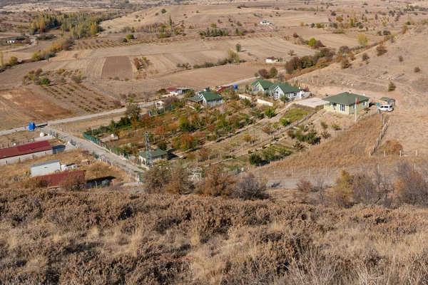 Huizen Met Tuinen Steppe Kahraman Kazan Ankara Turkije — Stockfoto