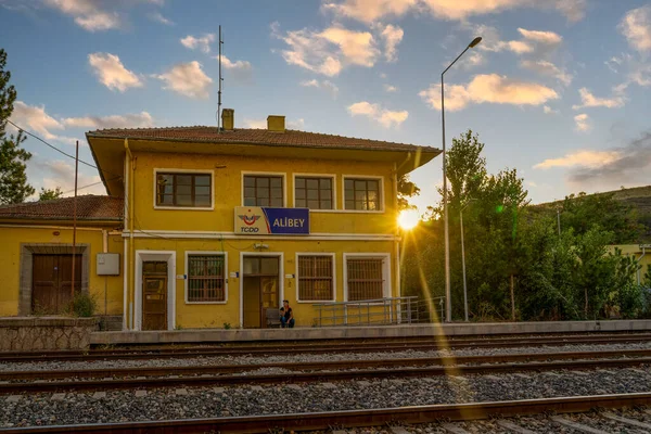 Kalecik Ankara Turecko Září 2021 Dálkový Pohled Ženu Cestující Čeká — Stock fotografie