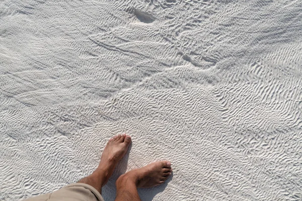 Close Top View Της Pamukkale Τραβερτίνη Λεπτομέρειες Ανθρώπινο Πόδι Denizli — Φωτογραφία Αρχείου