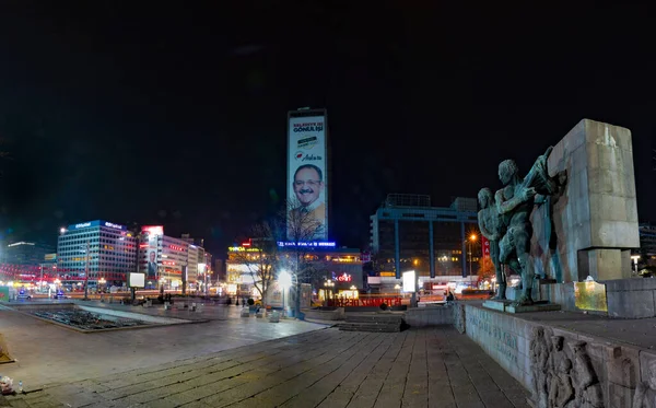 Ancara Turquia Março 2019 Vista Panorâmica Praça Kizilay Monumento Arranha — Fotografia de Stock