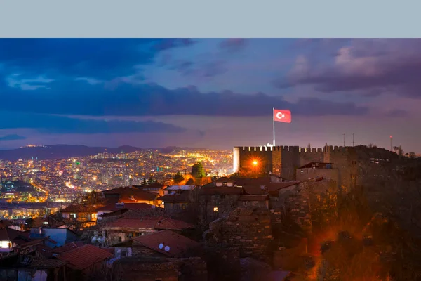 Цитадель Анкары Ночью Анкара Турция — стоковое фото