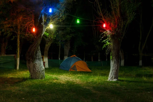 View Camping Site Long Exposure — Stock Photo, Image