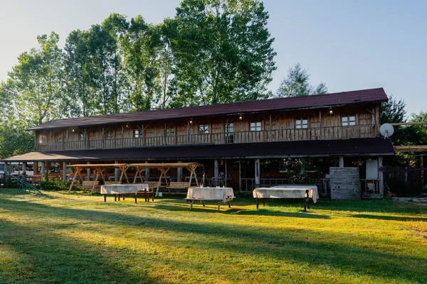 Zweistöckiges Motel Aus Holz Bauernhäuser Hochplateautourismus Daday Kastamonu Türkei — Stockfoto