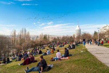 Ankara / Türkiye - 07 Mart 2020: Segmenler Parkı ile Ankara Peyzajı