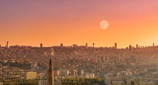 Blick Von Der Burg Von Ankara Sonnenuntergang — Stockfoto