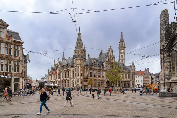 Ghent Belgium October 2019 Panoramic View Historic City Center Ghent — Stock Photo, Image