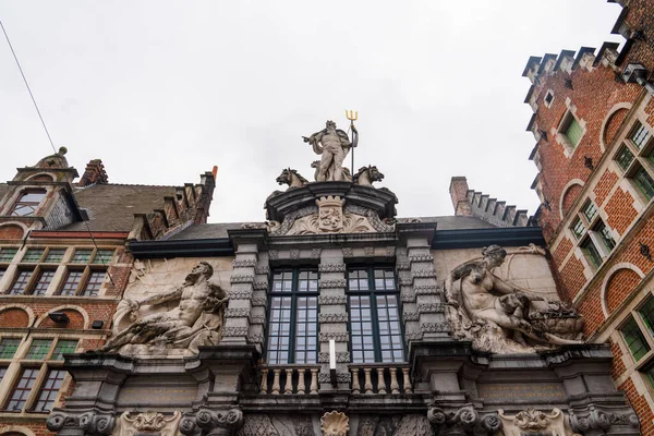 Ghent Belgium October 2019 Fish Market Its Baroque Facade 1689 — Stock Photo, Image