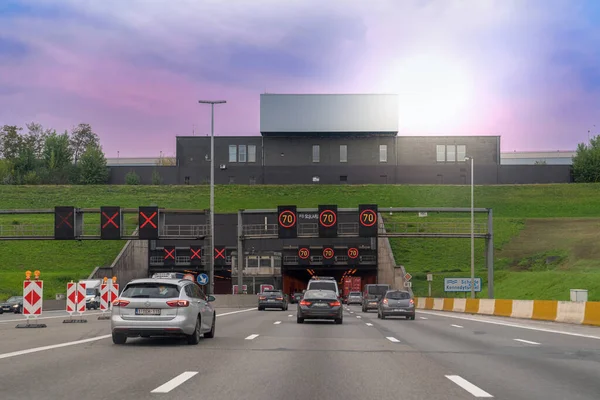 Antwerpen Belgien Oktober 2019 Kennedytunneln Viktig Väg Järnvägs Och Cykeltunnel — Stockfoto