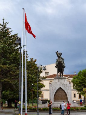 Samsun / Türkiye - 4 Ağustos 2019: Türkiye 'nin kurucusu Mustafa Kemal Atatürk' ün anıtı