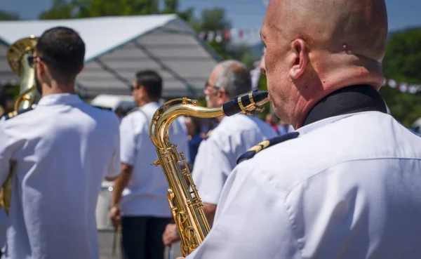 Mengen Bolu Turkije Augustus 2019 Marcherende Band Treedt Mengen International — Stockfoto