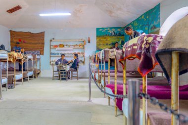 Ankara / Türkiye-08 Şubat 2019: Balmumu figürleri Ulucanlar cezaevi müzesinde günlük rutini gösteriyor